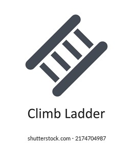 Climb Ladder vector Solid Icon Design illustration on White background. EPS 10 File