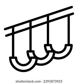 Climb line icon outline vector. Rope park. Extreme sport