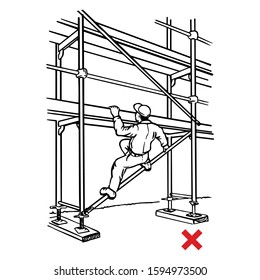Climb stairs man go up wrong set