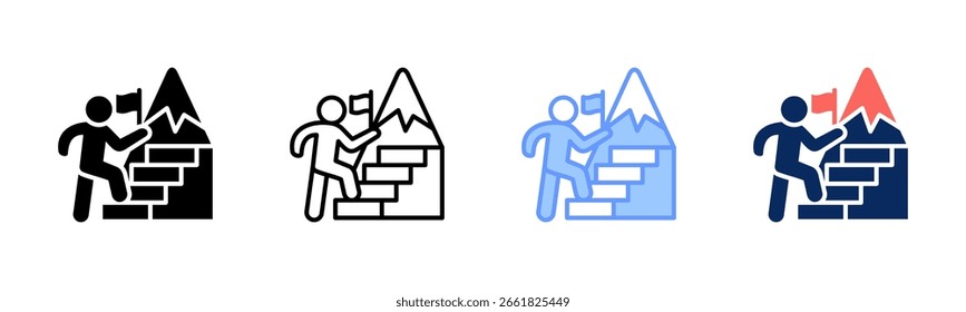 Conjunto de iconos de Climb Visión colección de estilo múltiple