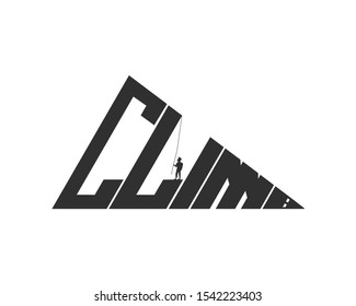 Climb Word Typography Vector Illustration