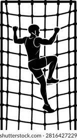 Climber ascending, strength training, outdoor challenge.