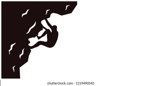 Climber background vector template. Outdoor banner template