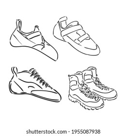 Dibujo de arranque de escalador grabando ilustración vectorial. Diseño de impresión de ropa de camiseta. Imitación de tablero de raquetas. Imagen dibujada a mano en blanco y negro.