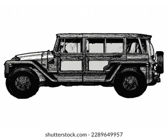 climber car illustration image, white background 