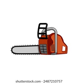 climber chainsaw cartoon. forest lumberjack, lumber timber, work man climber chainsaw sign. isolated symbol vector illustration