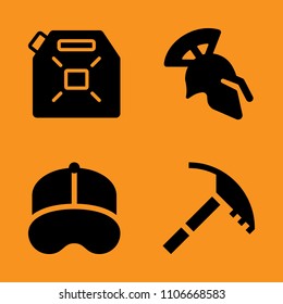 climber, child, moto and beauty icons set. Vector illustration for web and design