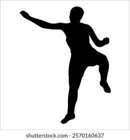 Climber Climbing in mountains silhouette vector illustration