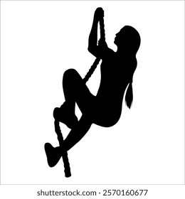 Climber Climbing in mountains silhouette vector illustration