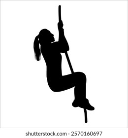 Climber Climbing in mountains silhouette vector illustration