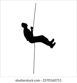 Climber Climbing in mountains silhouette vector illustration