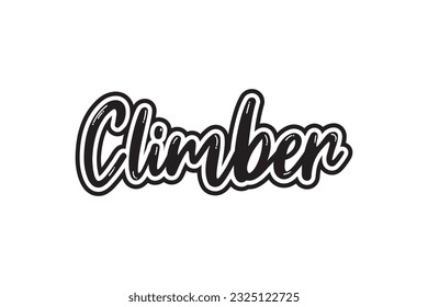 Escalador. Letras dibujadas a mano. Ilustración vectorial para su diseño