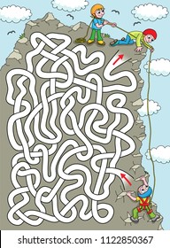 Climber.
Help a climber to find a correct way to the top of the rock. Labyrinth for kids.