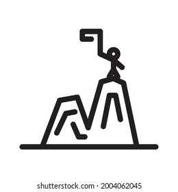 Icono del escalador o logotipo de la ilustración vectorial del símbolo de signo aislado, ilustración vectorial con contorno negro de alta calidad.