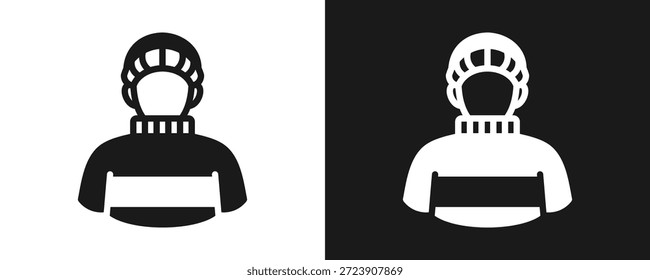 Climber Icon Set Glyph In White And Black Background
