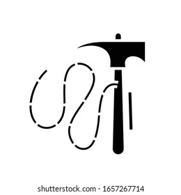 Climber instruments black icon, concept illustration, vector flat symbol, glyph sign.