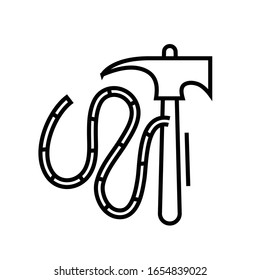 Climber instruments line icon, concept sign, outline vector illustration, linear symbol.
