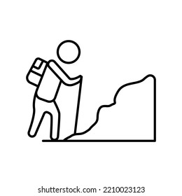 Climber line icon illustration. icon related to holiday. Simple design editable