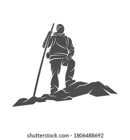Climber logo design vector template. Outdoor activity logo symbol
