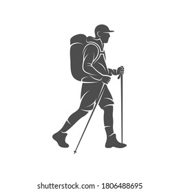 Climber logo design vector template. Outdoor activity logo symbol