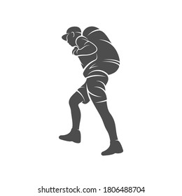 Climber logo design vector template. Outdoor activity logo symbol