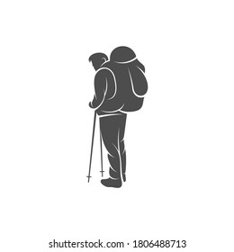 Climber Logo Design, Vektorvorlage. Logo für Aktivitäten im Freien