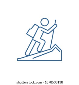 Plantilla vectorial de diseño del logotipo del escalador, concepto de diseño del logotipo de viaje, símbolo del icono