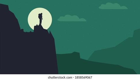 a climber man achieving his target on mountain