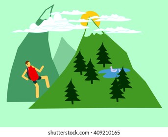 climber in the mountains
