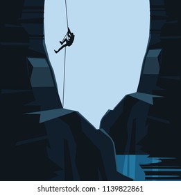 climber cliff vector illustration