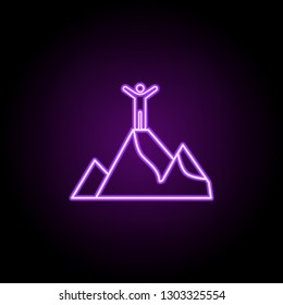 climber outline icon. Elements of Sport in neon style icons. Simple icon for websites, web design, mobile app, info graphics