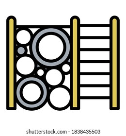 Climber playset icon. Outline climber playset vector icon for web design isolated on white background
