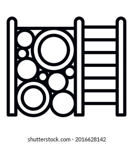 Klicken Sie auf das Symbol Playset. Outline-Klettergeraet, Vektorsymbol für Webdesign einzeln auf weißem Hintergrund
