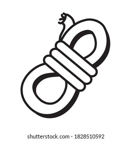climber rope icon over white background, line style, vector illustration