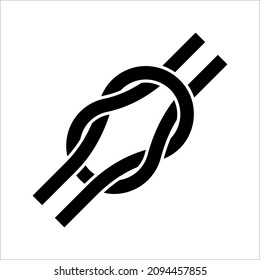 Icono de cuerda de escalador, Vector de cuerda de escalada para el deporte de escalada, acampada y actividades al aire libre sobre fondo blanco
