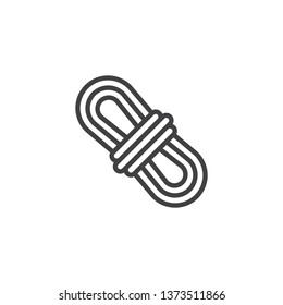 Climber rope line icon. linear style sign for mobile concept and web design. Camping rope outline vector icon. Symbol, logo illustration. Pixel perfect vector graphics