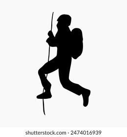 climber silhouette illustration. Rock Climber Silhouette
