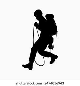 climber silhouette illustration. Rock Climber Silhouette
