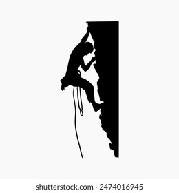 climber silhouette illustration. Rock Climber Silhouette
