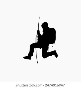 climber silhouette illustration. Rock Climber Silhouette
