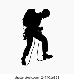 climber silhouette illustration. Rock Climber Silhouette
