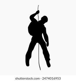 climber silhouette illustration. Rock Climber Silhouette
