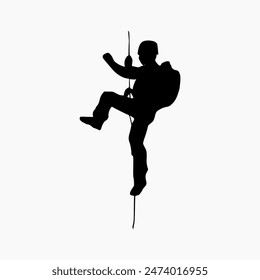 climber silhouette illustration. Rock Climber Silhouette
