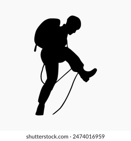 climber silhouette illustration. Rock Climber Silhouette
