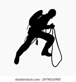 climber silhouette illustration. Rock Climber Silhouette
