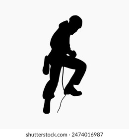 climber silhouette illustration. Rock Climber Silhouette
