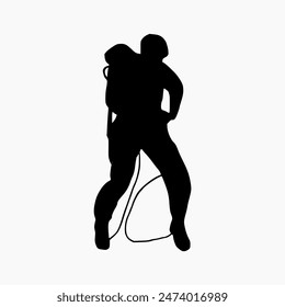 climber silhouette illustration. Rock Climber Silhouette
