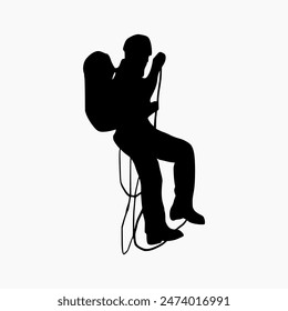 climber silhouette illustration. Rock Climber Silhouette
