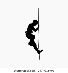 climber silhouette illustration. Rock Climber Silhouette
