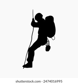 climber silhouette illustration. Rock Climber Silhouette
